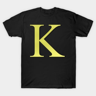 The Letter K in Shadowed Gold T-Shirt